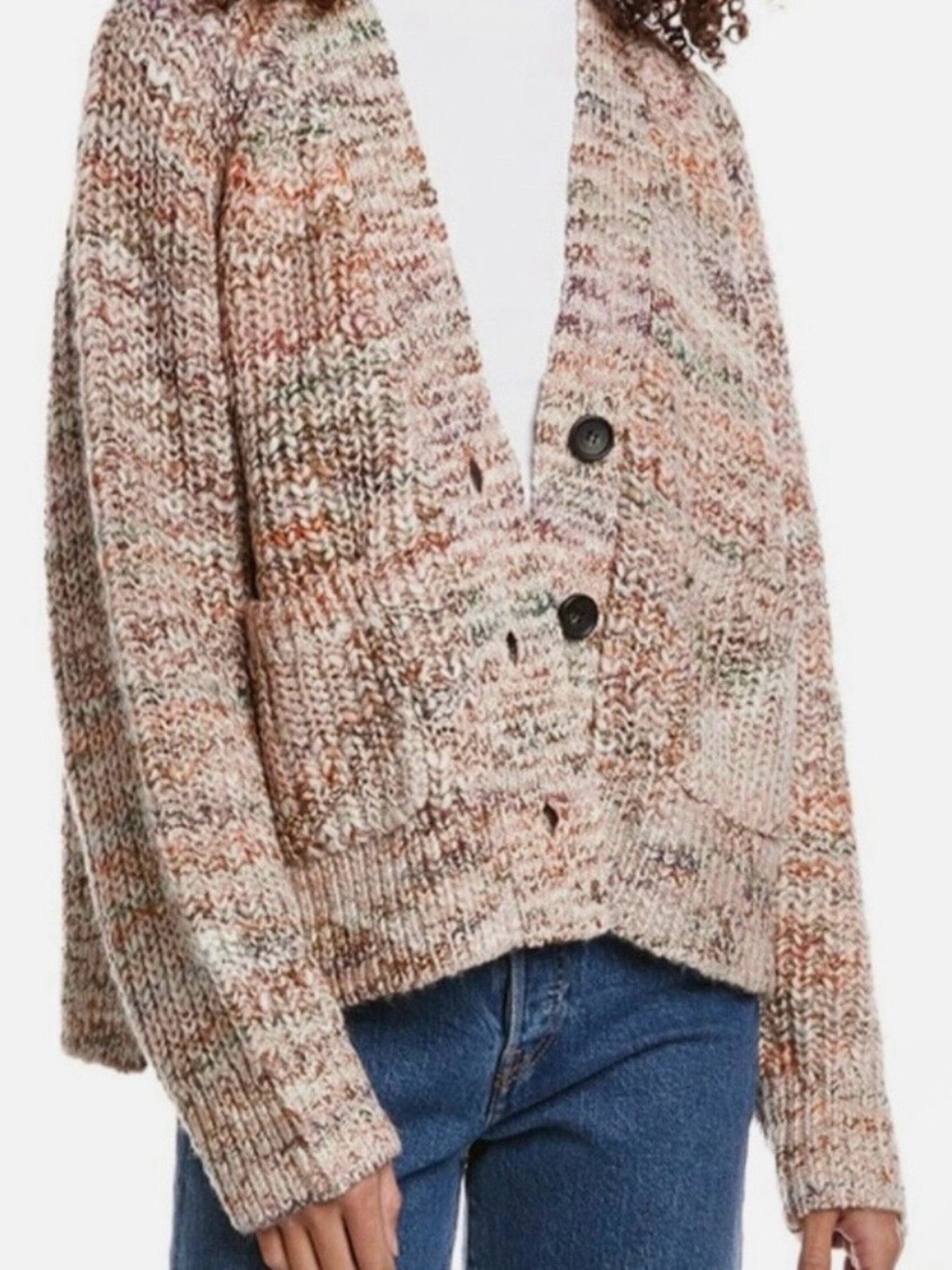 A.L.C. Neutral Multitone Knit Button Cardigan - Picture 2 of 5